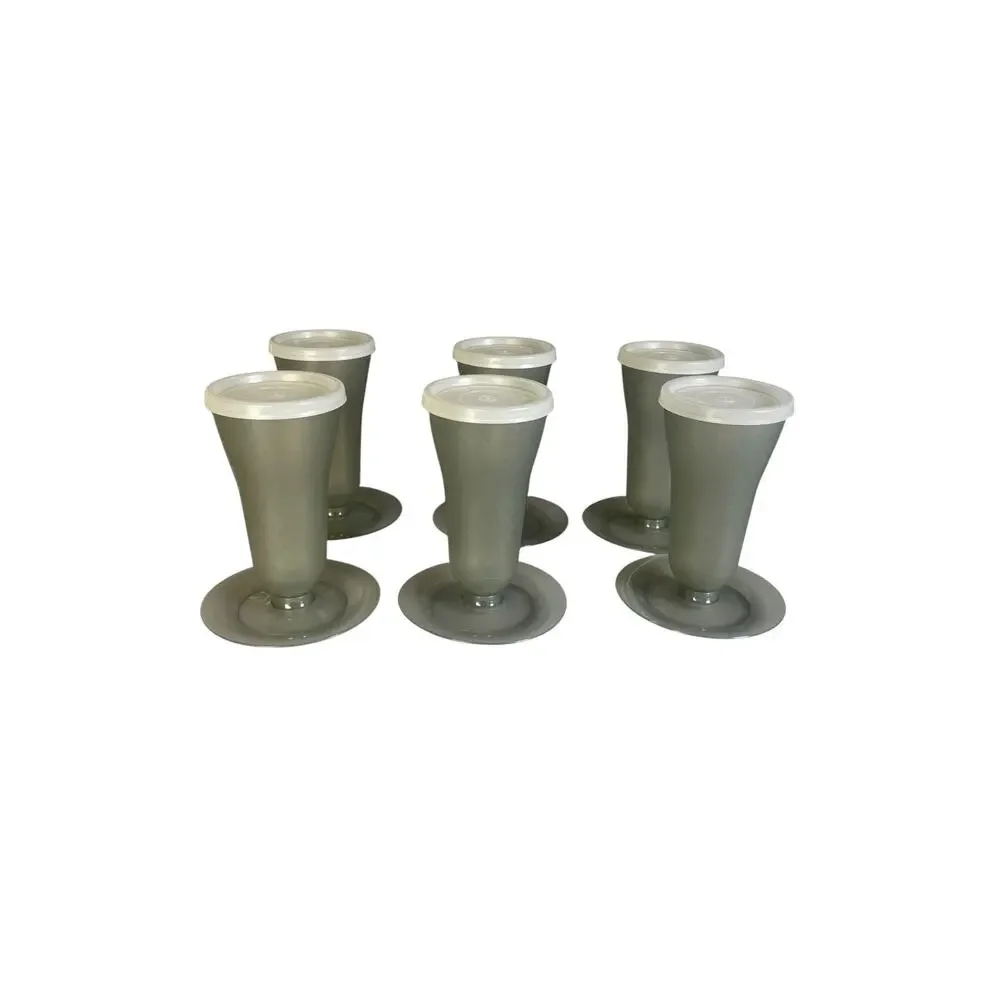 Vintage Tupperware Gray Dessert Parfait Cups Quantity: 6